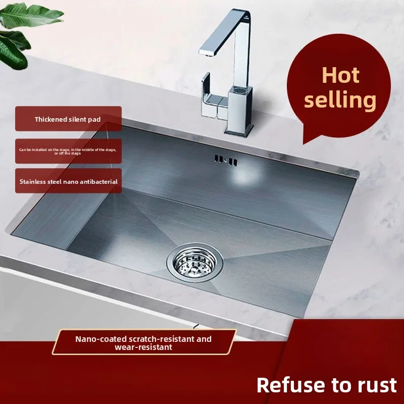 304 Stainless Steel Single Bowl Kitchen Sink Handcrafted Thickened Undermount Deep Basin for Home Use USA EU Market Kitchen Sink
304 Stainless Steel Single Bowl Kitchen Sink Handcrafted Thickened Undermount Deep Basin for Home Use USA EU Market Kitchen Sink