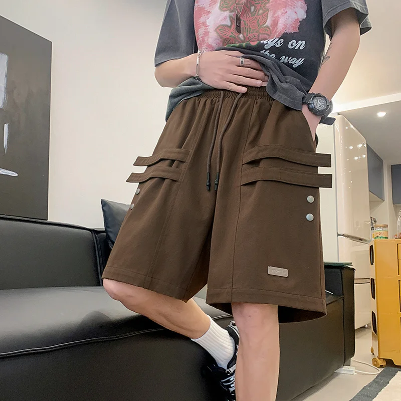 2023 Summer Men's Loose Straight Shorts New Casual Drawstring Cargo Shorts Streetwear Fashion Knee Length Short Homme Pants
2023 Summer Men's Loose Straight Shorts New Casual Drawstring Cargo Shorts Streetwear Fashion Knee Length Short Homme Pants