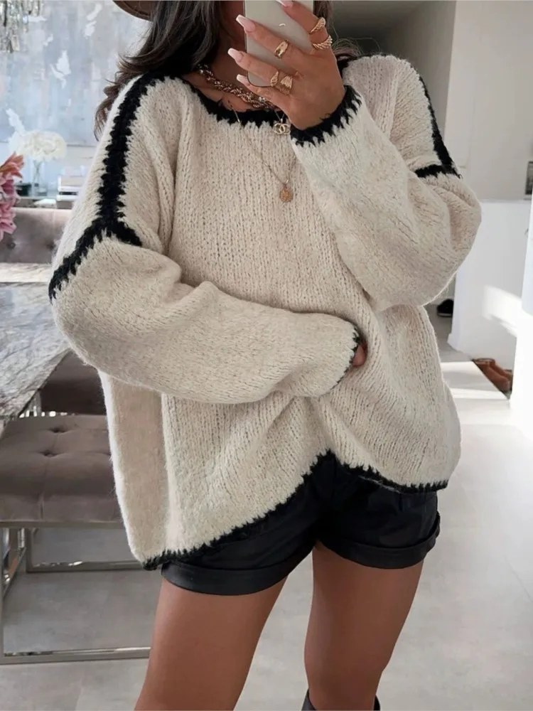 Winter Knit Sweater Lady Fashion Long Sleeve O Neck Pullovers Loose Sweaters Tops For Women Casual Streetwear Womens Clothing
Winter Knit Sweater Lady Fashion Long Sleeve O Neck Pullovers Loose Sweaters Tops For Women Casual Streetwear Womens Clothing