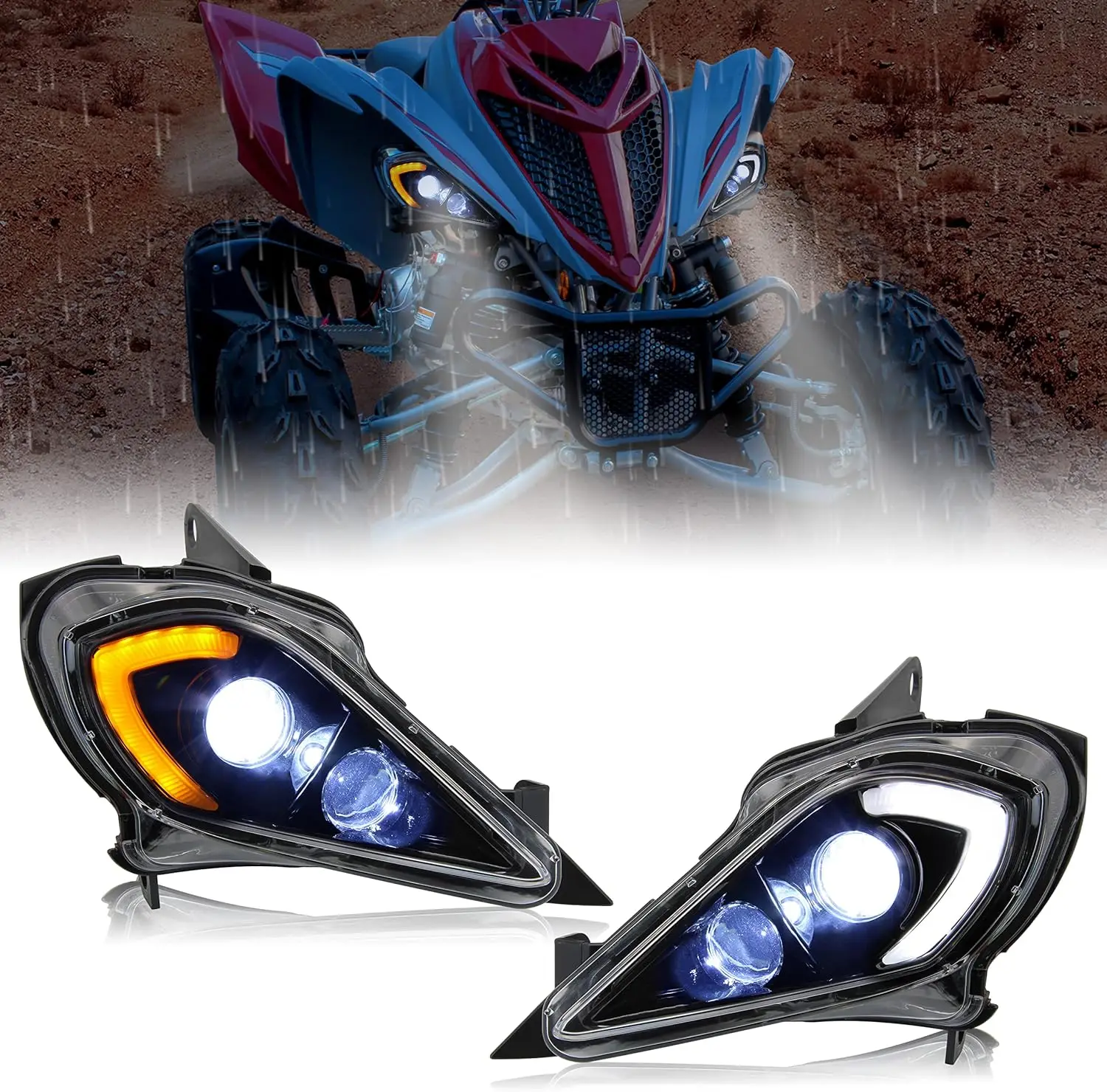 LED Headlights for Yamaha Raptor 700 700R YFZ450 YFZ450R YFZ450X Wolverine 450 350 Turn Signal Lights Assembly
LED Headlights for Yamaha Raptor 700 700R YFZ450 YFZ450R YFZ450X Wolverine 450 350 Turn Signal Lights Assembly