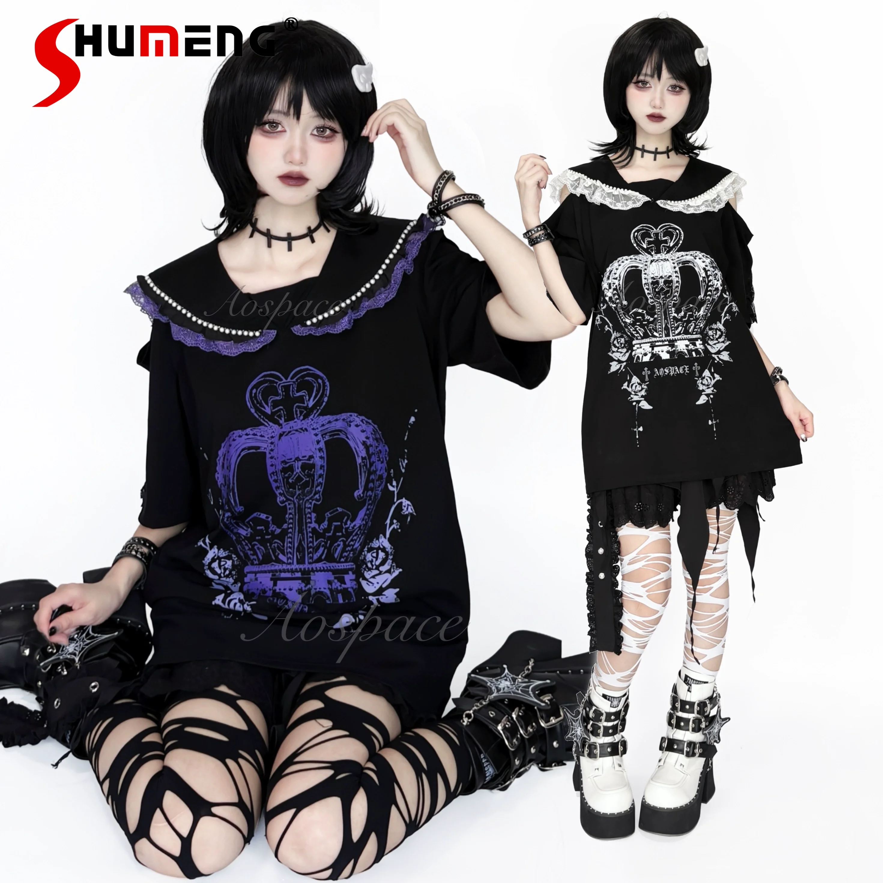 Original Gothic Dark Navy Collar Short Sleeve Top Summer Girls Sweet Cool Loose Slim Cute Printed T-Shirt New 2025 Harajuku Tees
Original Gothic Dark Navy Collar Short Sleeve Top Summer Girls Sweet Cool Loose Slim Cute Printed T-Shirt New 2025 Harajuku Tees
