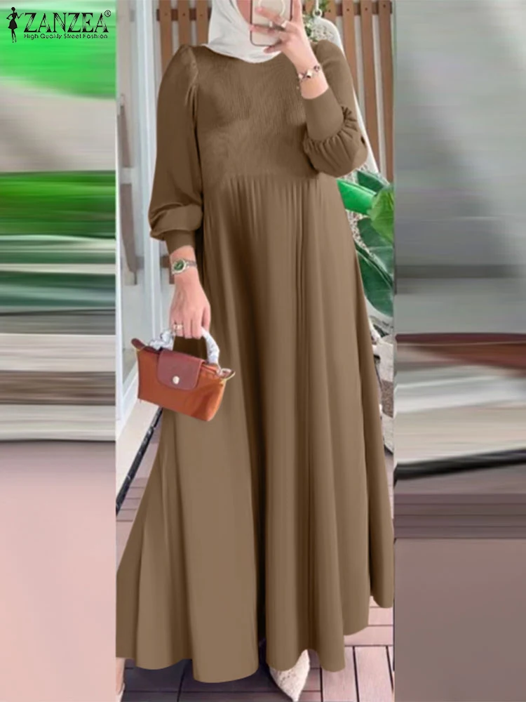 ZANZEA 2025 Spring Muslim Robes Solid O Neck Women Elegatn Maxi Vestidos Streetwear Plisse Islamic Lantern Sleeve Pleated Dress
ZANZEA 2025 Spring Muslim Robes Solid O Neck Women Elegatn Maxi Vestidos Streetwear Plisse Islamic Lantern Sleeve Pleated Dress
