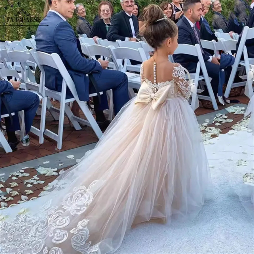 Элегантное свадебное платье с цветочным узором для девочек, бальное платье с длинными рукавами и аппликацией для первого причастия, платье подружки невесты на день рождения по индивидуальному заказу 
Элегантное свадебное платье с цветочным узором для девочек, бальное платье с длинными рукавами и аппликацией для первого причастия, платье подружки невесты на день рождения по индивидуальному заказу