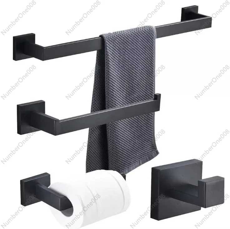 Black Wall Mounted Towel Bar Hook Toilet Paper Holder Hardware Rack Stainless Steel Bathroom Accessories Set
Black Wall Mounted Towel Bar Hook Toilet Paper Holder Hardware Rack Stainless Steel Bathroom Accessories Set