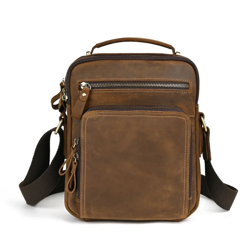 Винтажная сумка через плечо из натуральной кожи с несколькими карманами, мужские повседневные сумки на одно плечо, потертая коричневая повседневная дорожная сумка
Винтажная сумка через плечо из натуральной кожи с несколькими карманами, мужские повседневные сумки на одно плечо, потертая коричневая повседневная дорожная сумка