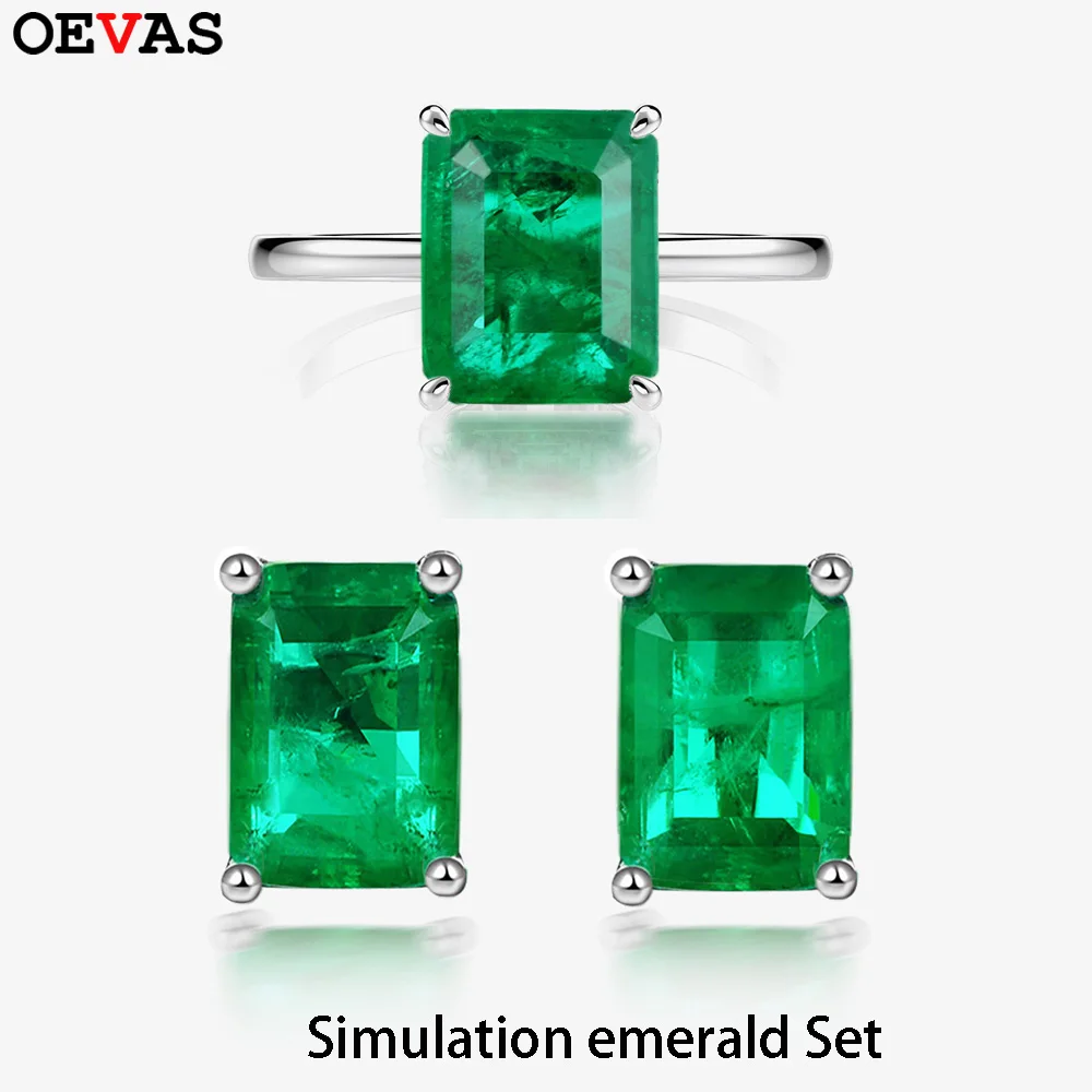 OVEAS Elegant Vintage simulation emerald Stud earrings and rings Set for women S925 Sterling Silver Party Fine Jewelry Gift
OVEAS Elegant Vintage simulation emerald Stud earrings and rings Set for women S925 Sterling Silver Party Fine Jewelry Gift