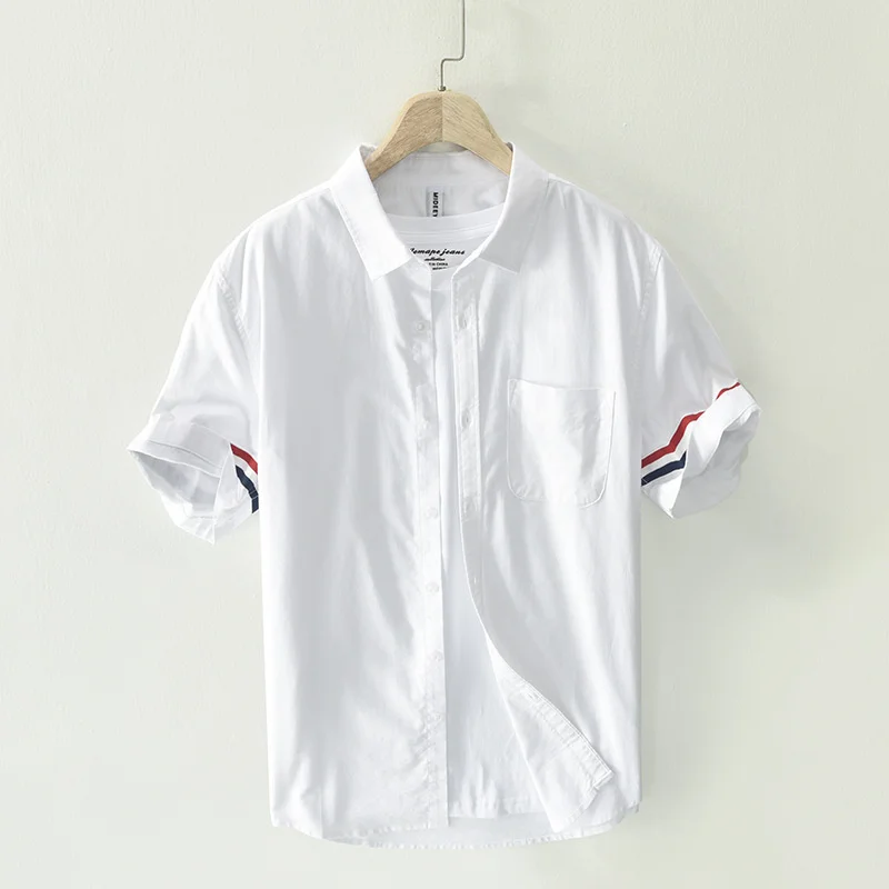 Summer Men's Cotton Casual Handsome Short Sleeve Shirt Harajuku Vintage Clothes Trend Loose Stripe Youth Male Blouses Shirt
Summer Men's Cotton Casual Handsome Short Sleeve Shirt Harajuku Vintage Clothes Trend Loose Stripe Youth Male Blouses Shirt