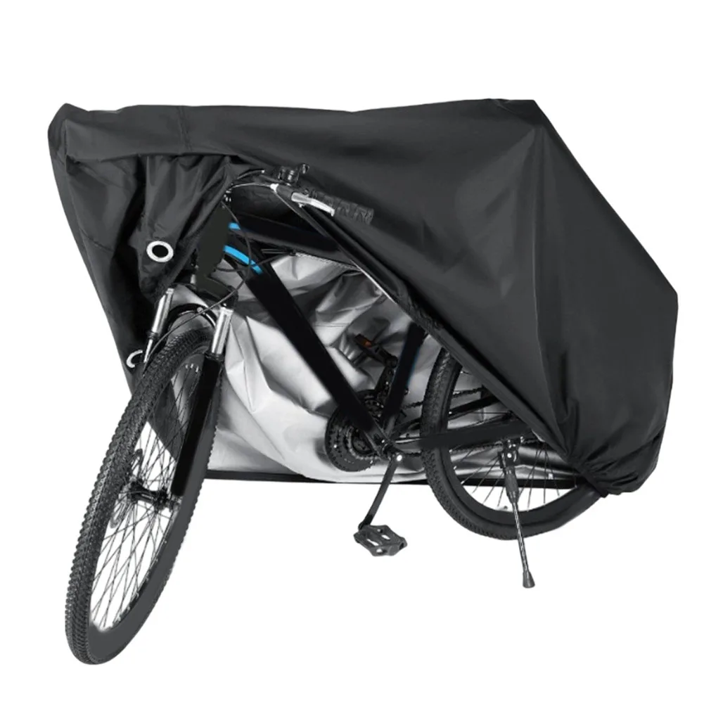 Black 190T Oxford Waterproof Bike Cover With Lock Hole For Mountain Road Electric Bike Outdoor Rain Sun Dust Protection
Black 190T Oxford Waterproof Bike Cover With Lock Hole For Mountain Road Electric Bike Outdoor Rain Sun Dust Protection