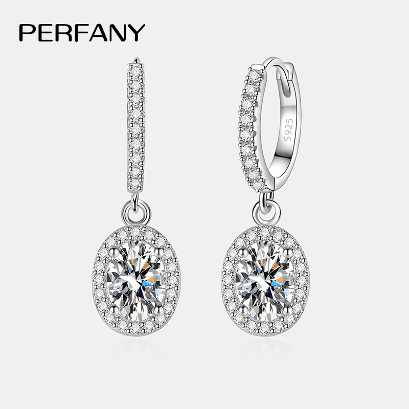 PERFANY 1CT Oval Cut Moissanite Drop Earring Ladies S925 Pure Silver Laboratory Cultivated Diamonds Luxury Wedding Jewelry
PERFANY 1CT Oval Cut Moissanite Drop Earring Ladies S925 Pure Silver Laboratory Cultivated Diamonds Luxury Wedding Jewelry
