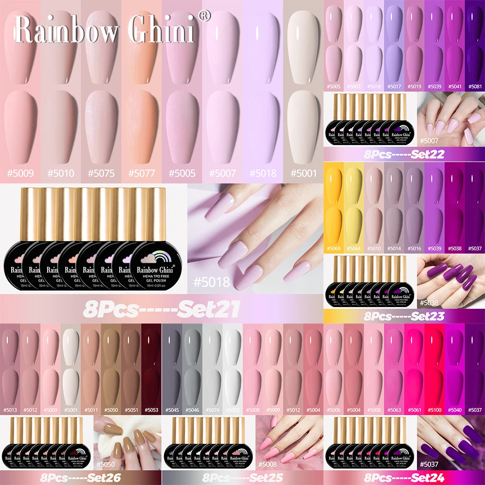 RG 15ml 8pcs/set Violet Color Gel Nail Polish Pink Gel Nail Varnish Semi-permanent Nail Supplies Manicure Spring HEMA/TPO FREE
RG 15ml 8pcs/set Violet Color Gel Nail Polish Pink Gel Nail Varnish Semi-permanent Nail Supplies Manicure Spring HEMA/TPO FREE