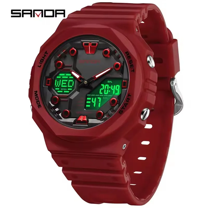 SANDA 6200 новые электронные часы, многофункциональный будильник, ночник, водонепроницаемые крутые мужские и женские студенческие спортивные часы
SANDA 6200 новые электронные часы, многофункциональный будильник, ночник, водонепроницаемые крутые мужские и женские студенческие спортивные часы