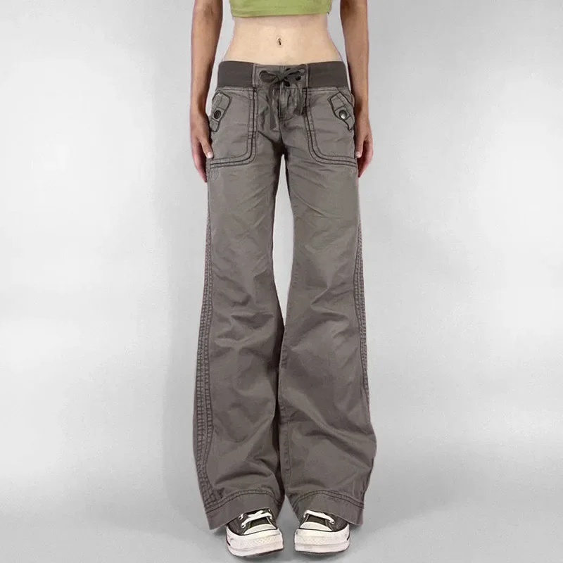 Jeans Women Wide Leg Pants Drawstring Lace Up Low Waist Floor Length Mom Y2k Pockets Denim Straight Trousers 2025 Streetwear
Jeans Women Wide Leg Pants Drawstring Lace Up Low Waist Floor Length Mom Y2k Pockets Denim Straight Trousers 2025 Streetwear