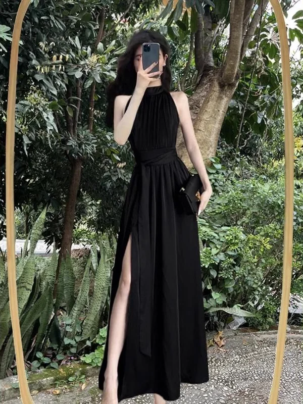 Elegant Black Neckline Dress Women's Fashion Summer 2026 New Style Coastal Vacation Midi Skirt Polyester Fiber Slim Fit
Elegant Black Neckline Dress Women's Fashion Summer 2026 New Style Coastal Vacation Midi Skirt Polyester Fiber Slim Fit