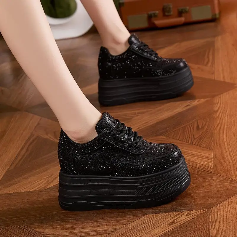 Casual Diamond Embellished Thick Bottom Flat Shoes Women's New Style Increased Height Platform Slip-On round Toe Fashion Snea...
Casual Diamond Embellished Thick Bottom Flat Shoes Women's New Style Increased Height Platform Slip-On round Toe Fashion Snea...