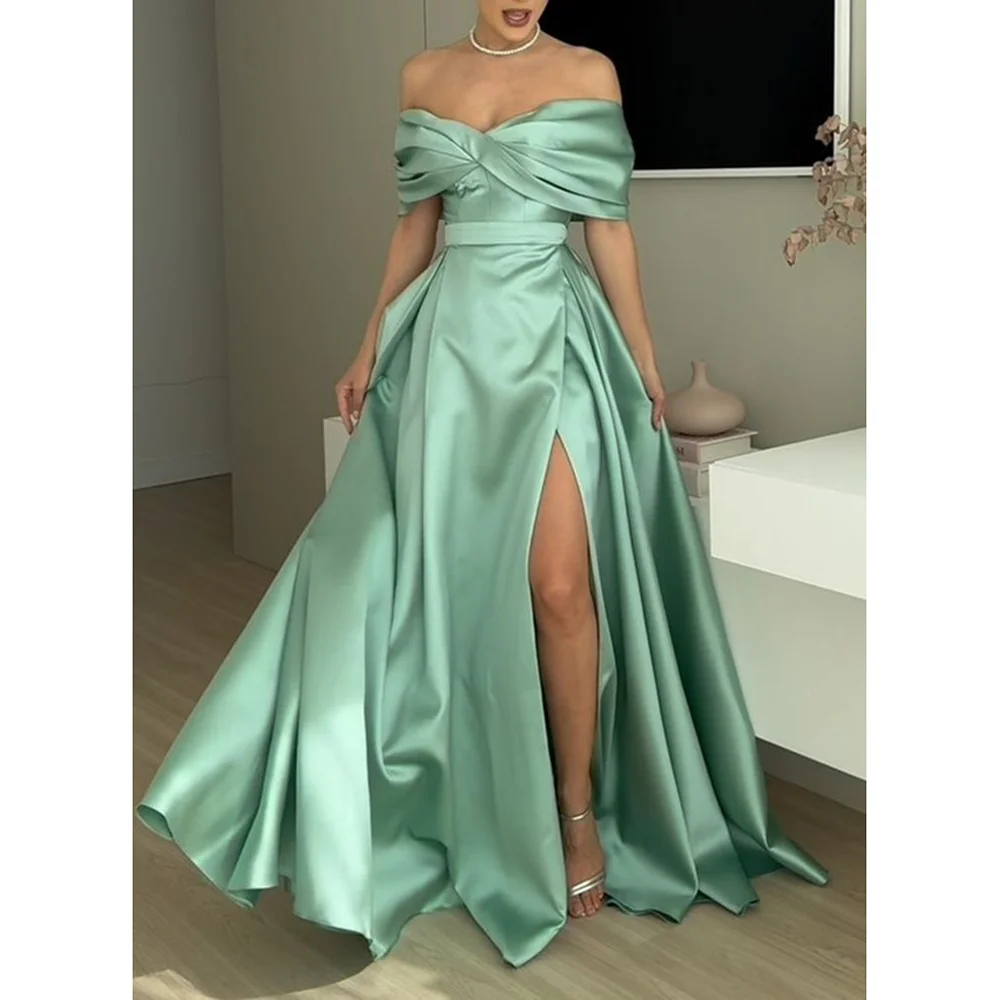 Customized Off-the-shoulder Pleat Evening Party Dresses A-Line Side Slit Long Dress Formal Occasion Banquet Prom Gowns Dresses
Customized Off-the-shoulder Pleat Evening Party Dresses A-Line Side Slit Long Dress Formal Occasion Banquet Prom Gowns Dresses