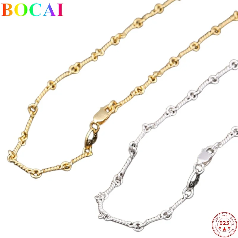 BOCAI S925 Sterling Silver Necklaces 2022 New Fashion Beautiful Personality Contracted Wrist-Chain Pure Argentum Jewelry
BOCAI S925 Sterling Silver Necklaces 2022 New Fashion Beautiful Personality Contracted Wrist-Chain Pure Argentum Jewelry