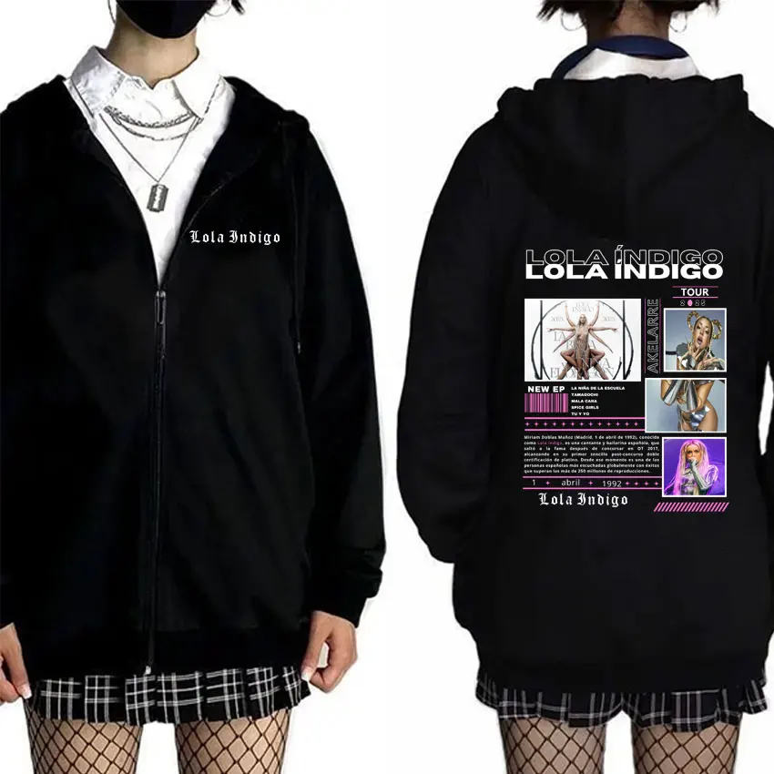 Lola Indigo Logo Graphic Zipper Hoodie Men Women Fashion Music Oversized Zip Up Hoodies Unisex Vintage Casual Sweatshirt Coat
Lola Indigo Logo Graphic Zipper Hoodie Men Women Fashion Music Oversized Zip Up Hoodies Unisex Vintage Casual Sweatshirt Coat