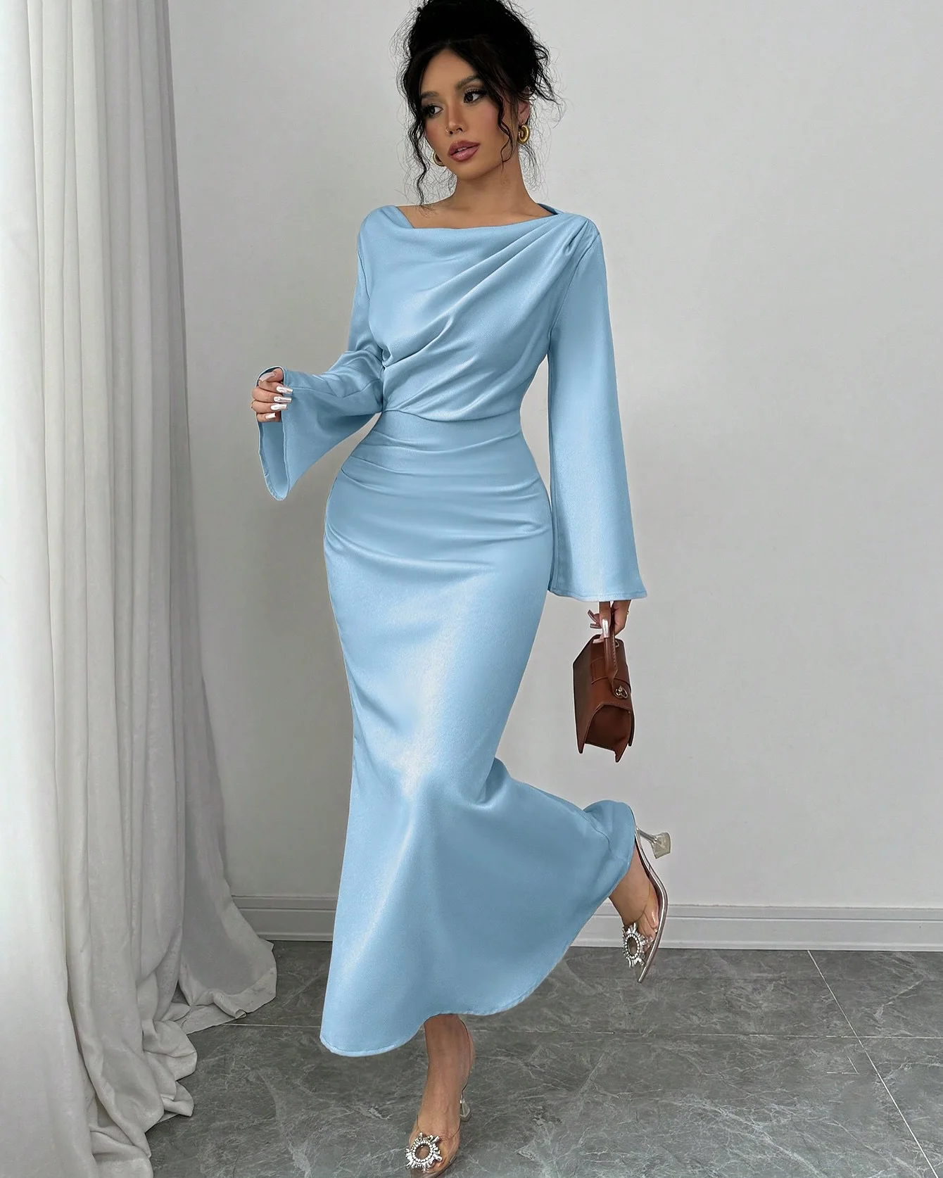 Customized Mermaid Simple Blue Satin Evening Dress Elegant Short Sleeves O-Neck Prom Dresses Modern Special Occasion Gowns
Customized Mermaid Simple Blue Satin Evening Dress Elegant Short Sleeves O-Neck Prom Dresses Modern Special Occasion Gowns