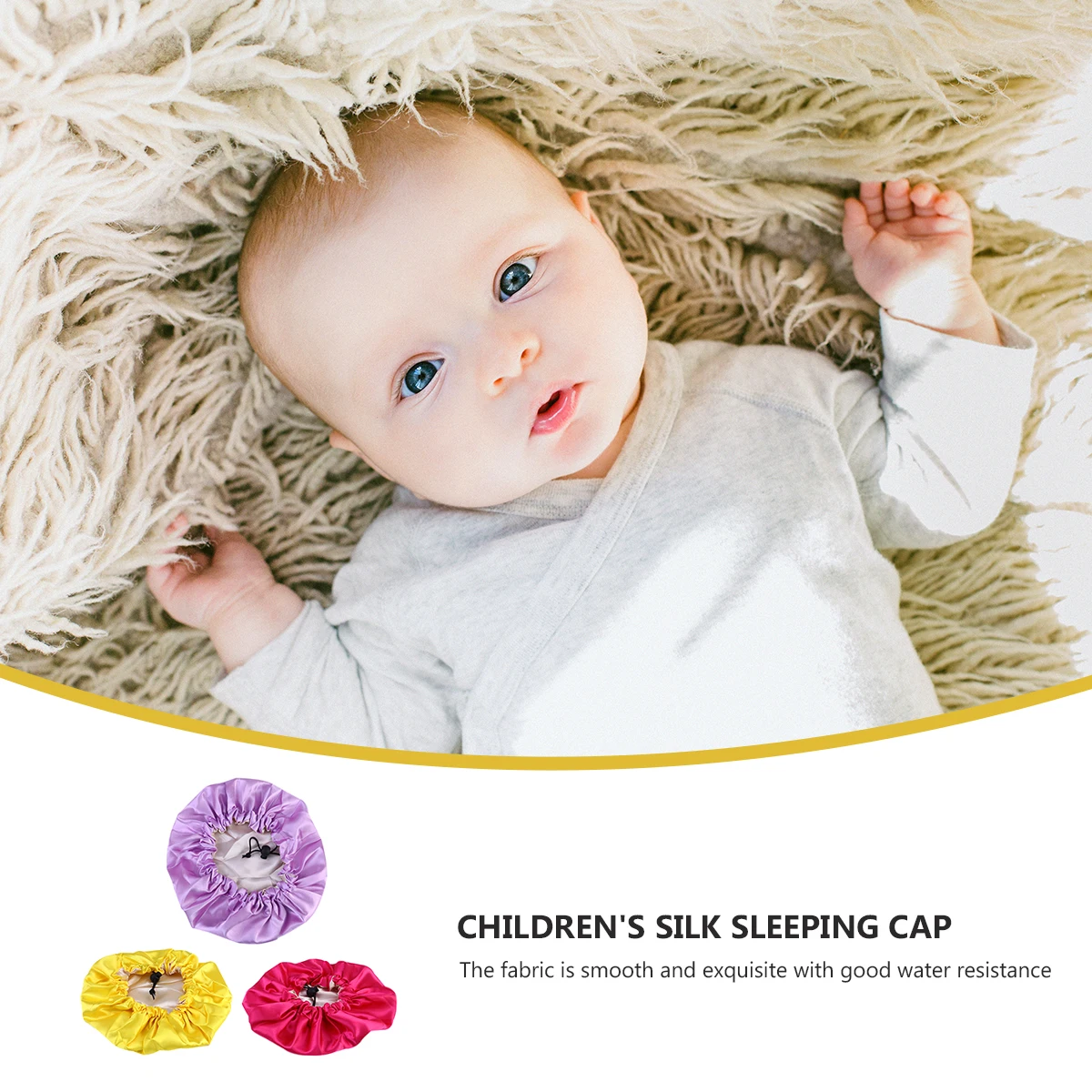 3 Pcs Shower Cap Stretch Toddler Hats Satin Bonnet 100% Polyester Adjustable Hair Caps
3 Pcs Shower Cap Stretch Toddler Hats Satin Bonnet 100% Polyester Adjustable Hair Caps