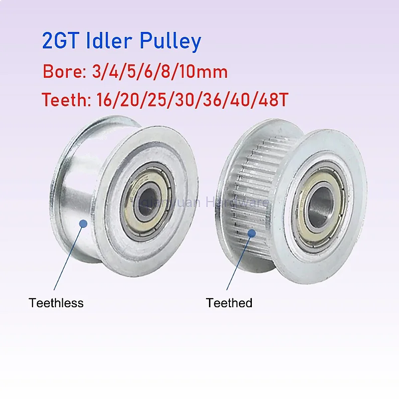 Yiqianyuan 2GT16-48 Teeth Synchronous Wheel Idler Pulley with/without Tooth Bore 3-10mm Bearing for GT2 Timing Belt Width 6/10mm
Yiqianyuan 2GT16-48 Teeth Synchronous Wheel Idler Pulley with/without Tooth Bore 3-10mm Bearing for GT2 Timing Belt Width 6/10mm