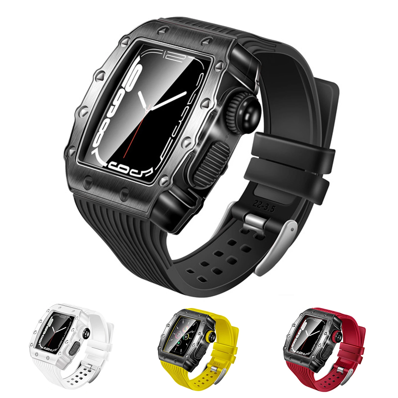 Zinc Alloy Luxury Case for Apple Watch Band 45mm 44mm 41mm Silicone Watch Strap for Iwatch Series 8 7 6 5 4 SE Modification Kit
Zinc Alloy Luxury Case for Apple Watch Band 45mm 44mm 41mm Silicone Watch Strap for Iwatch Series 8 7 6 5 4 SE Modification Kit