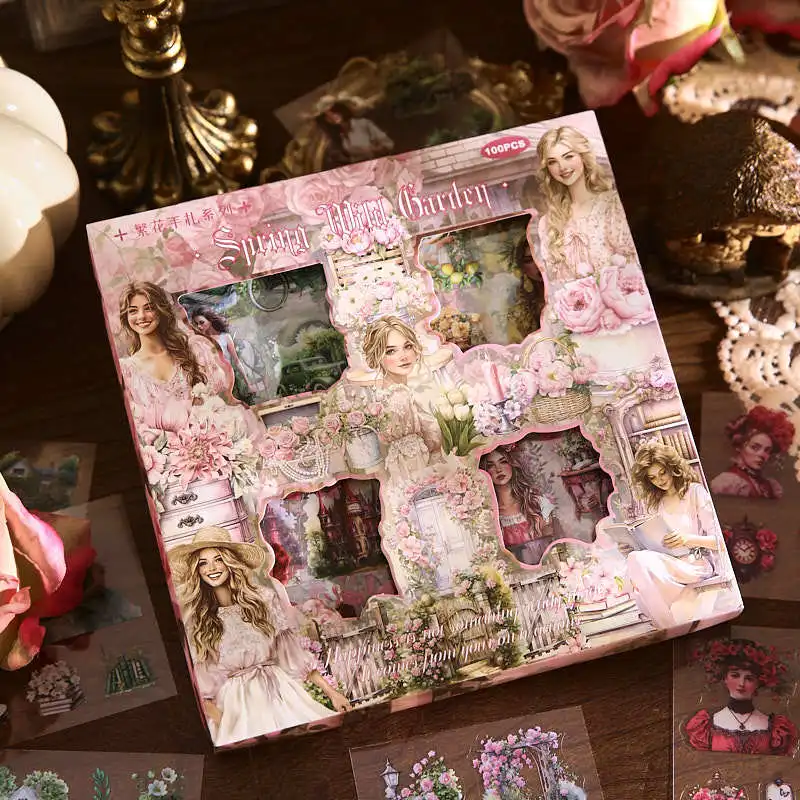 100 Sheets Floral Pattern Boxed Stickers, DIY Handmade Album Scrapbooking Decorative Paper Supplies
100 Sheets Floral Pattern Boxed Stickers, DIY Handmade Album Scrapbooking Decorative Paper Supplies