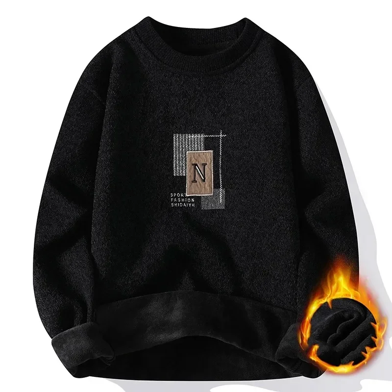 Autumn and Winter New One Piece Plush Men's Sweater Men's Plush Thickened Knitted Bottom Top
Autumn and Winter New One Piece Plush Men's Sweater Men's Plush Thickened Knitted Bottom Top