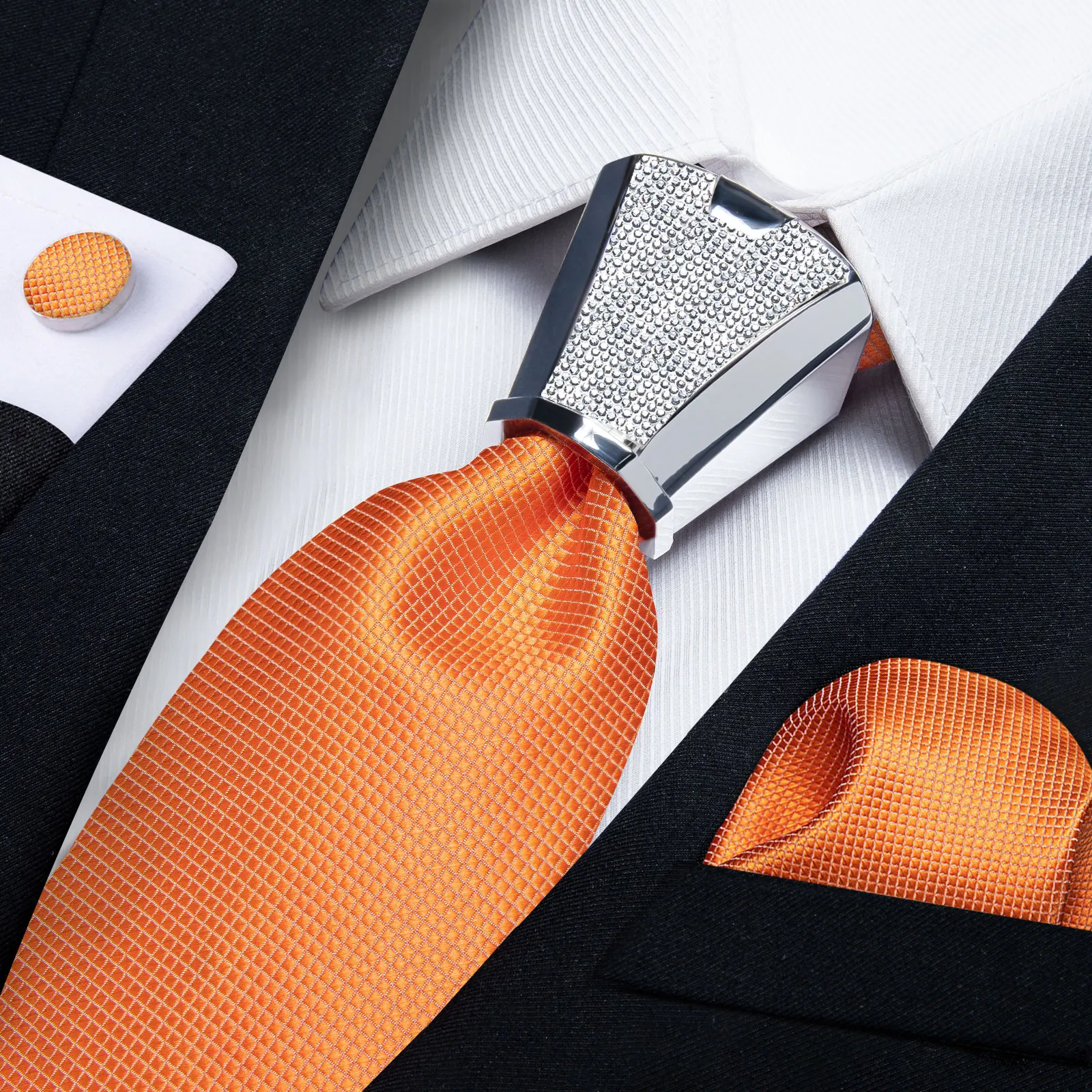 Fashion Orange Plaid Solid Silk Ties For Men Wedding Accessories 8cm Neck Tie Set With Designer Silver Tie Buckle Gift For Men
Fashion Orange Plaid Solid Silk Ties For Men Wedding Accessories 8cm Neck Tie Set With Designer Silver Tie Buckle Gift For Men