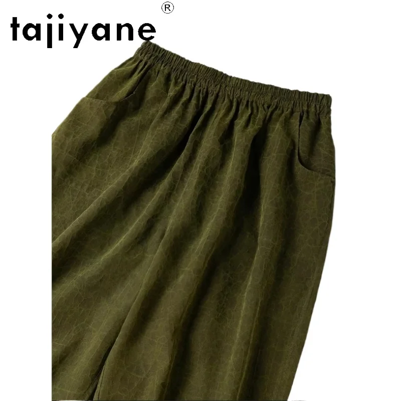 TAJIYANE 100% Mulberry Silk Cracked Pattern Pants for Woman Vintage Baggy Pants Green Reversible Trousers Summer Clothes 2025
TAJIYANE 100% Mulberry Silk Cracked Pattern Pants for Woman Vintage Baggy Pants Green Reversible Trousers Summer Clothes 2025