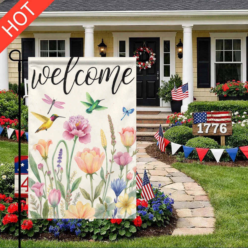 Welcome Floral Hummingbird Garden Flag Double Sided Print No Flag Pole Included
Welcome Floral Hummingbird Garden Flag Double Sided Print No Flag Pole Included