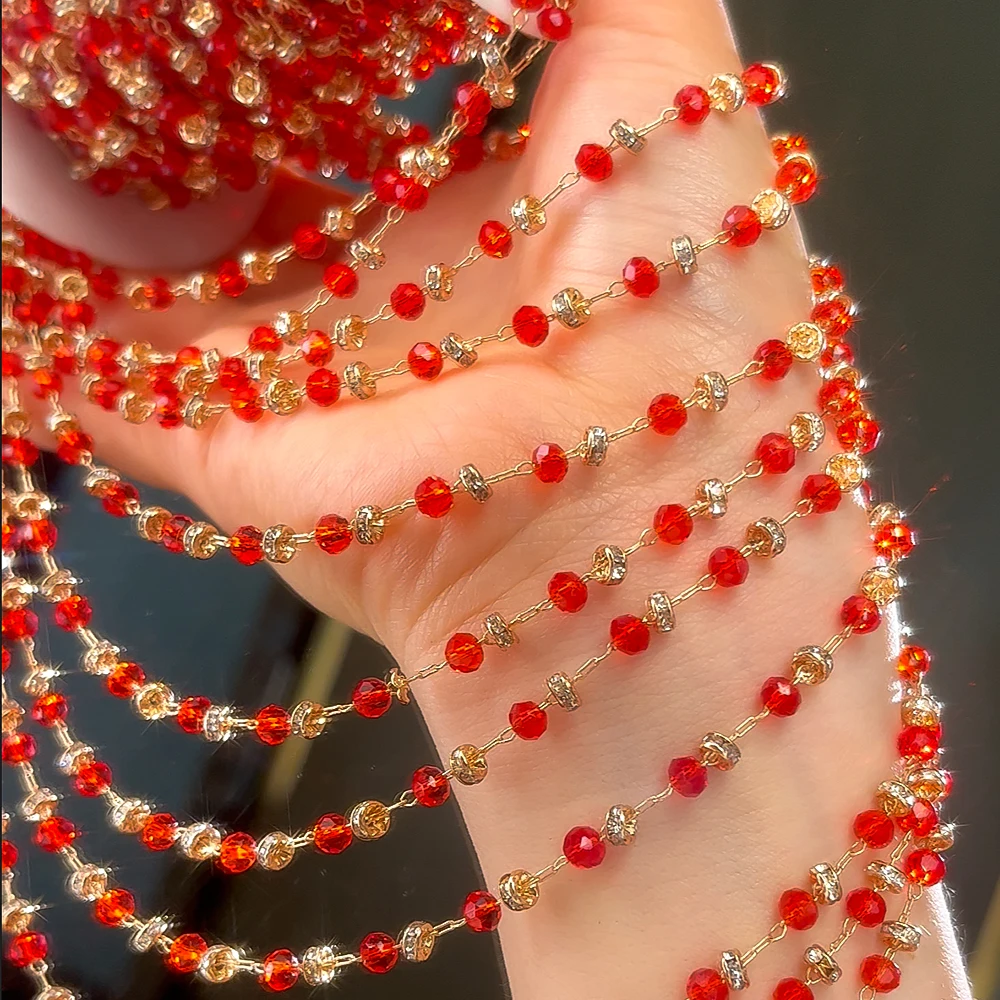 0,5 м 1 м 2 м красный хрустальный шар цепочка из бисера стеклянные бусины ожерелье-цепочка аксессуары для изготовления ювелирных изделий компоненты ремесла DIY поставки
0,5 м 1 м 2 м красный хрустальный шар цепочка из бисера стеклянные бусины ожерелье-цепочка аксессуары для изготовления ювелирных изделий компоненты ремесла DIY поставки