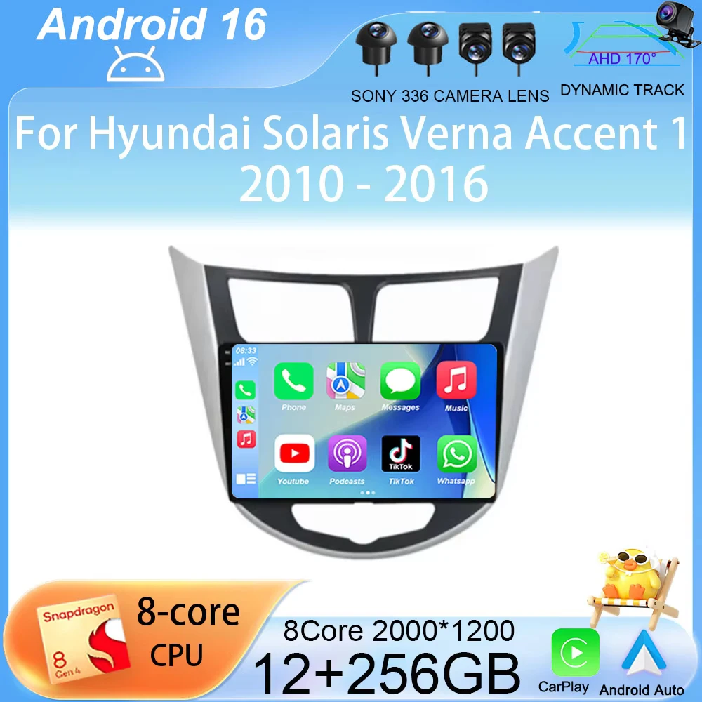 Android 16 Car Radio for Hyundai Solaris Verna Accent 1 2010 - 2016 Multimedia Video Player 2 Din DVD Head Unit Carplay GPS FM
Android 16 Car Radio for Hyundai Solaris Verna Accent 1 2010 - 2016 Multimedia Video Player 2 Din DVD Head Unit Carplay GPS FM