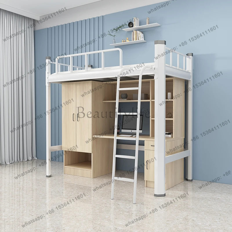 X4 Apartment bed on bed and under table Student dormitory integrated high and low bed, staff wrought iron bed, iron frame be
X4 Apartment bed on bed and under table Student dormitory integrated high and low bed, staff wrought iron bed, iron frame be