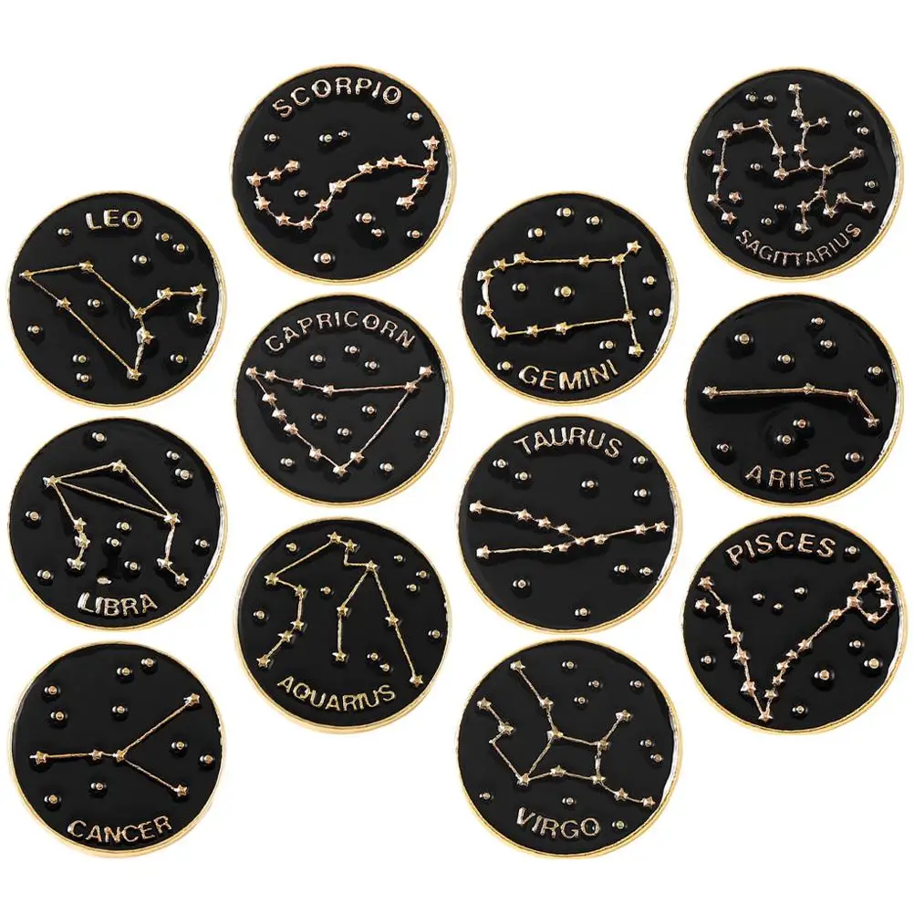 12 Pcs Enamel Pin Set Black Round Brooch Jewelry Alloy Lapel Pins for Shirts Hats H bags Backpacks
12 Pcs Enamel Pin Set Black Round Brooch Jewelry Alloy Lapel Pins for Shirts Hats H bags Backpacks