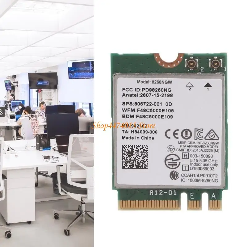 K1AA 8260NGW M.2 NGFF Wireless WiFi Networks Card 2.4 / 802.11ac Bluetooth-Compatible 4.2 DualBand Wifi Card for 8260N
K1AA 8260NGW M.2 NGFF Wireless WiFi Networks Card 2.4 / 802.11ac Bluetooth-Compatible 4.2 DualBand Wifi Card for 8260N