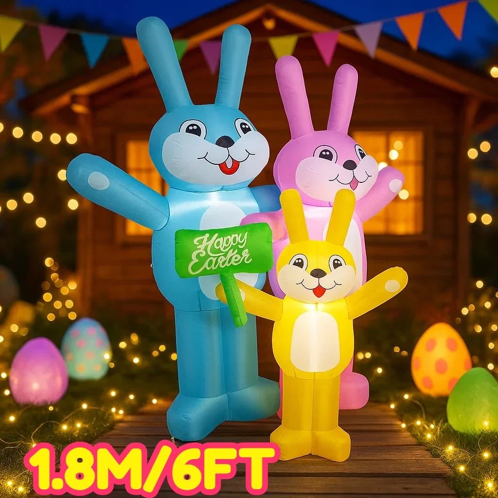 6 футов пасхальные три кролика семейный воздушный надувной декор со светодиодной подсветкой взорвать праздничный двор пасхальное украшение Пасхальное надувное украшение
6 футов пасхальные три кролика семейный воздушный надувной декор со светодиодной подсветкой взорвать праздничный двор пасхальное украшение Пасхальное надувное украшение