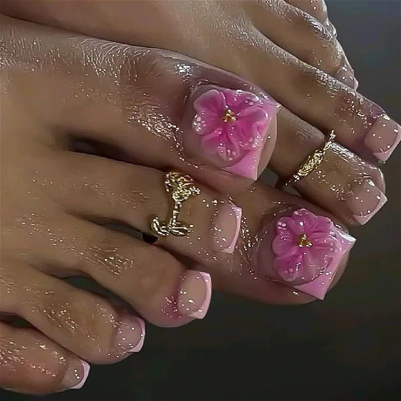 Rose Red 3D Flowers Fake Toenails Glitter Powder Pink Heart Rhinestones Cat Eye Pearl Butterfly False Nails Art Press on Nails
Rose Red 3D Flowers Fake Toenails Glitter Powder Pink Heart Rhinestones Cat Eye Pearl Butterfly False Nails Art Press on Nails