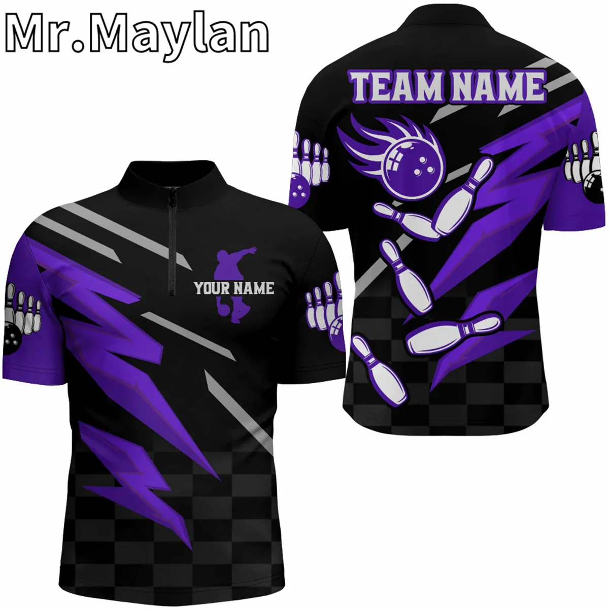 3D Black And Purple Custom Name Bowling Zipper Polo Shirt For Men And Women Bowling Team Jerseys Uniform Gift for Bowling Lovers
3D Black And Purple Custom Name Bowling Zipper Polo Shirt For Men And Women Bowling Team Jerseys Uniform Gift for Bowling Lovers