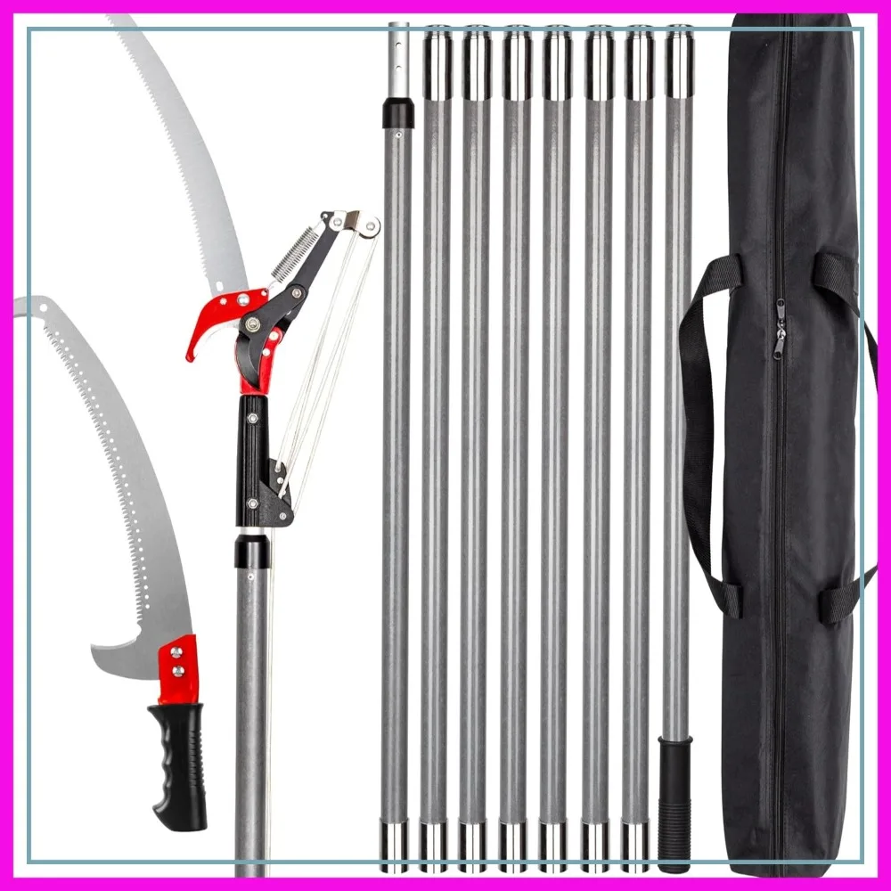 Extendable Pole Saw for Tree Trimming, Manual Branch Cutter with Blade & Scissors, 7.2-27FT Fiberglass Pruner with Storage Bag
Extendable Pole Saw for Tree Trimming, Manual Branch Cutter with Blade & Scissors, 7.2-27FT Fiberglass Pruner with Storage Bag