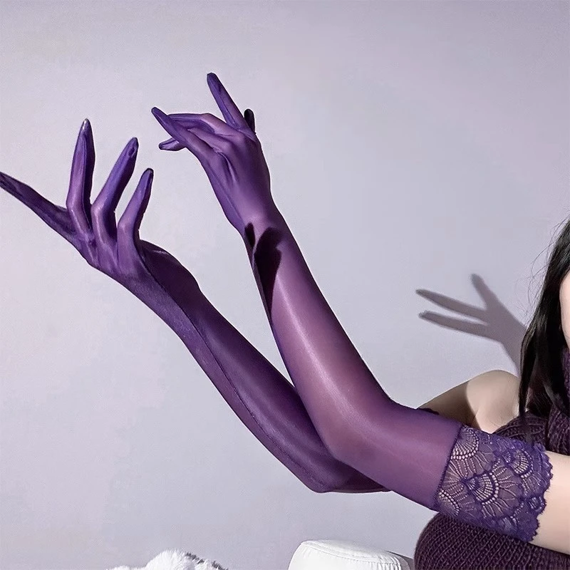 Anti-slip Lace Up Long Gloves Mittens Sexy Ultra Thin Oil Shiny Silky Transparent Party Gloves Women Erotic Accessories
Anti-slip Lace Up Long Gloves Mittens Sexy Ultra Thin Oil Shiny Silky Transparent Party Gloves Women Erotic Accessories