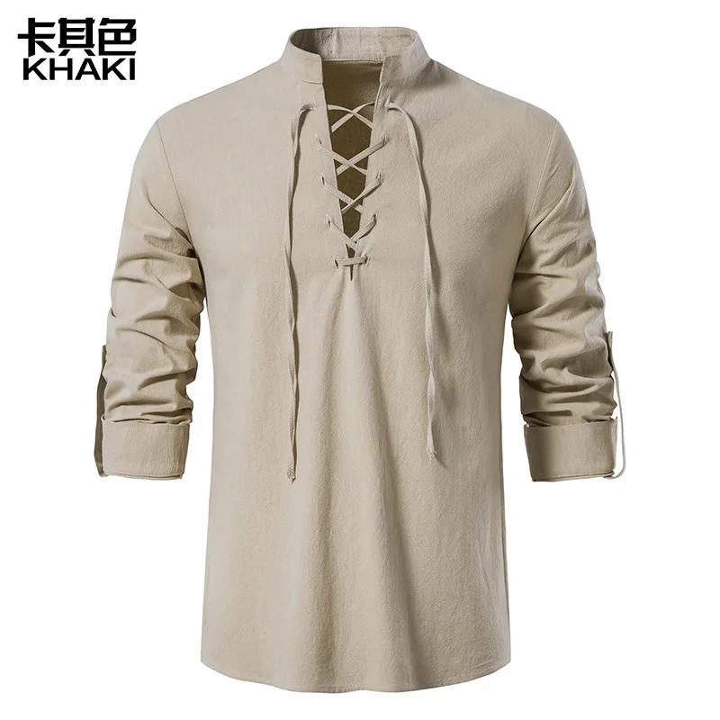 Cotton Linen Henry Shirt Men's Summer Holiday Beach Long Sleeve Loose Solid Stand Collar Shirt Hippie Casual Shirt Blouse Tops
Cotton Linen Henry Shirt Men's Summer Holiday Beach Long Sleeve Loose Solid Stand Collar Shirt Hippie Casual Shirt Blouse Tops