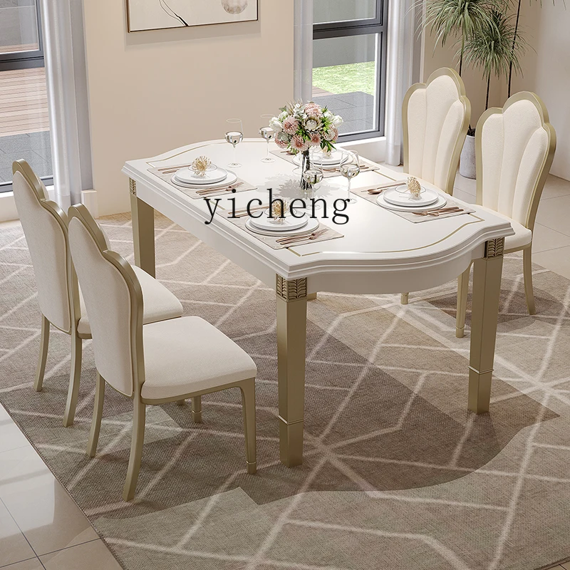 XL light luxury high-end rock slab dining table simple rectangular European solid wood dining table
XL light luxury high-end rock slab dining table simple rectangular European solid wood dining table
