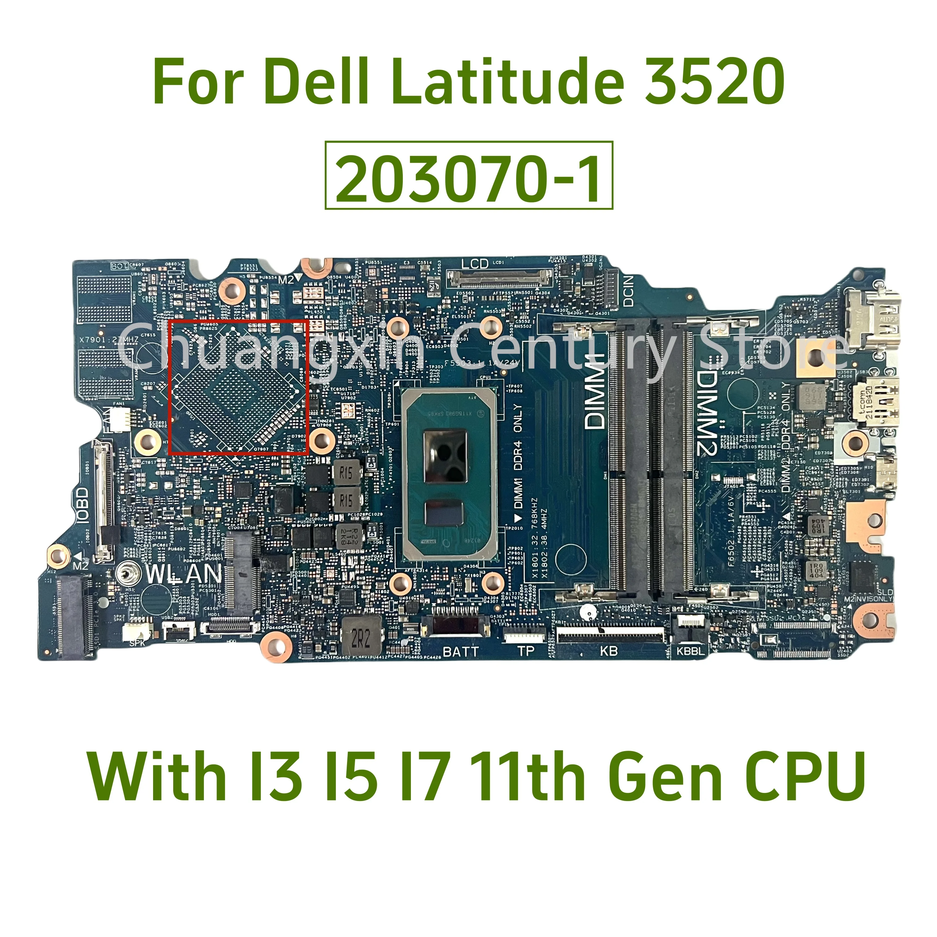 203070-1 is suitable for Dell Latitude 3520 laptop motherboard with I3 I5 I7 11th generation CPU DDR4 motherboard, 100% passed
203070-1 is suitable for Dell Latitude 3520 laptop motherboard with I3 I5 I7 11th generation CPU DDR4 motherboard, 100% passed