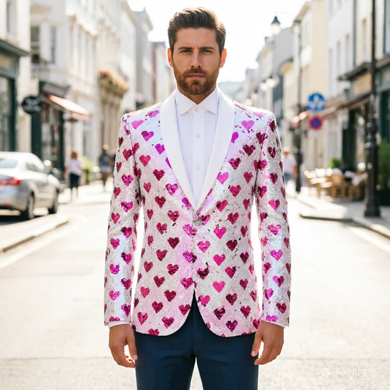 New Men's Luxury Wedding Party Sequined Suit Single Button Jacket , Host Singer Stage Performance Trendy Blazers
New Men's Luxury Wedding Party Sequined Suit Single Button Jacket , Host Singer Stage Performance Trendy Blazers