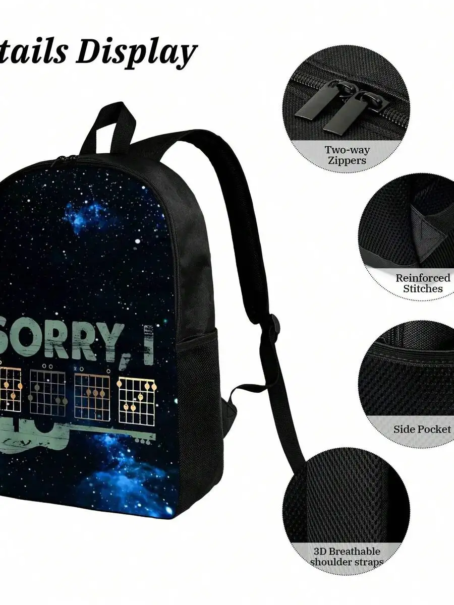 Adult Guitar Chords Space Print Backpack With Two-Way Zippers And Breathable Straps
Adult Guitar Chords Space Print Backpack With Two-Way Zippers And Breathable Straps