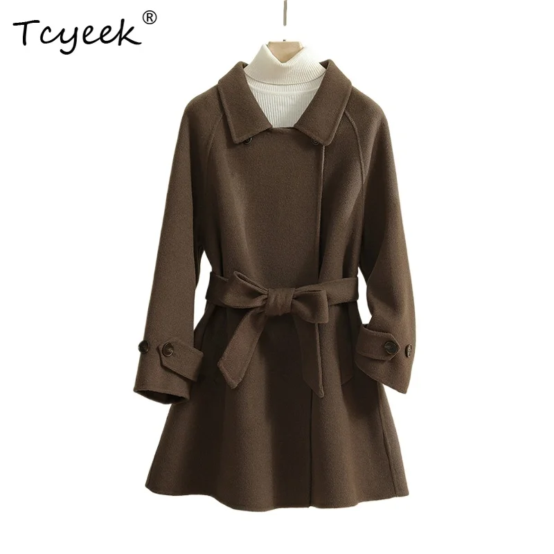 Tcyeek 100% Wool Autumn Winter Double Sided Fabric Shoulder Sleeves Medium Length Women's Woolen Coat Casaco De Inverno Feminino
Tcyeek 100% Wool Autumn Winter Double Sided Fabric Shoulder Sleeves Medium Length Women's Woolen Coat Casaco De Inverno Feminino