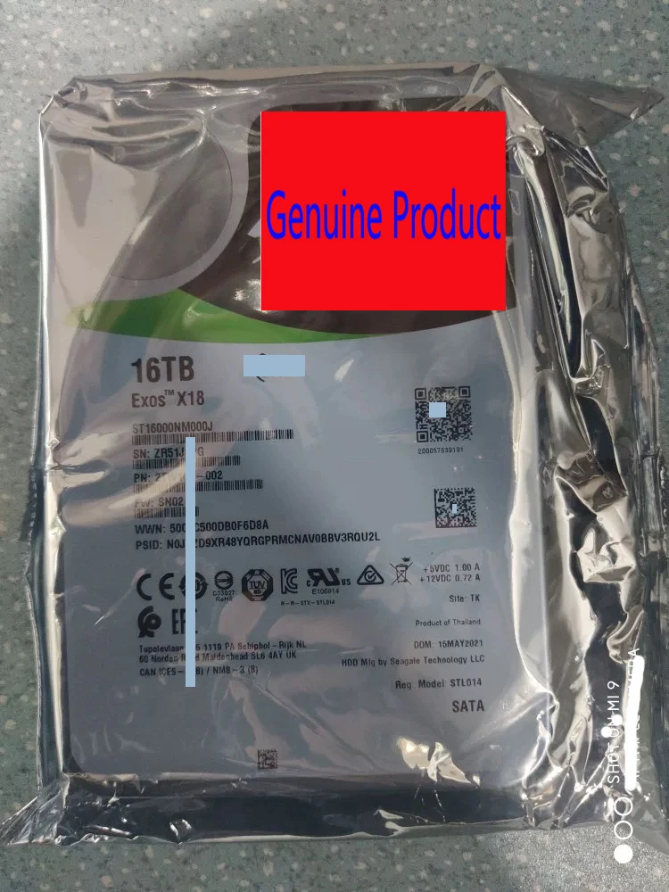 NEW Exos 16TB Enterprise HDD X18 SATA 512e/4Kn 7200RPM 256MB ST16000NM000J
NEW Exos 16TB Enterprise HDD X18 SATA 512e/4Kn 7200RPM 256MB ST16000NM000J