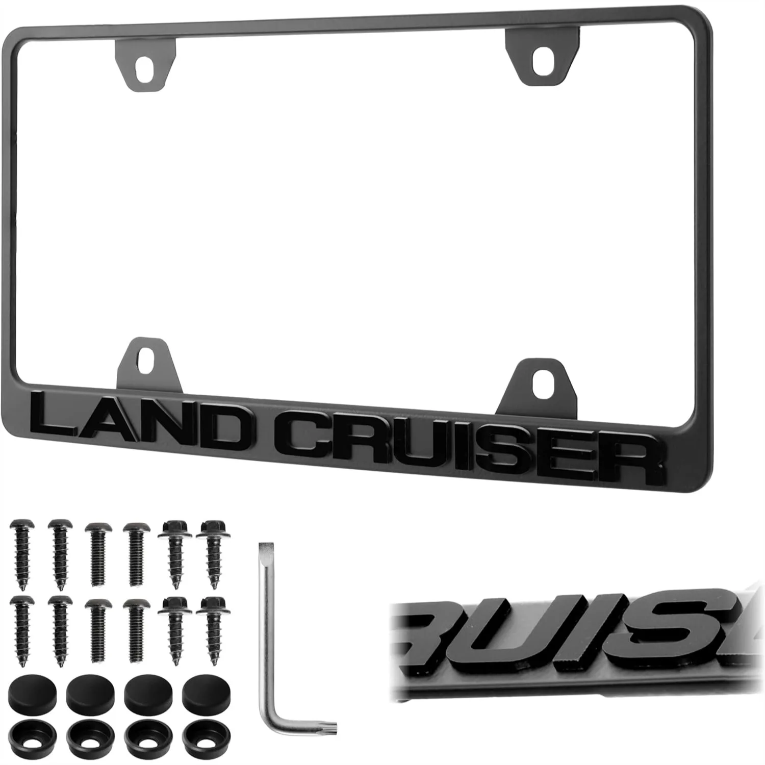 License Plate Frame for Land Cruiser 1951-2025 – Stealth Black Powder Coated Steel with 3D Raised Lettering
License Plate Frame for Land Cruiser 1951-2025 – Stealth Black Powder Coated Steel with 3D Raised Lettering