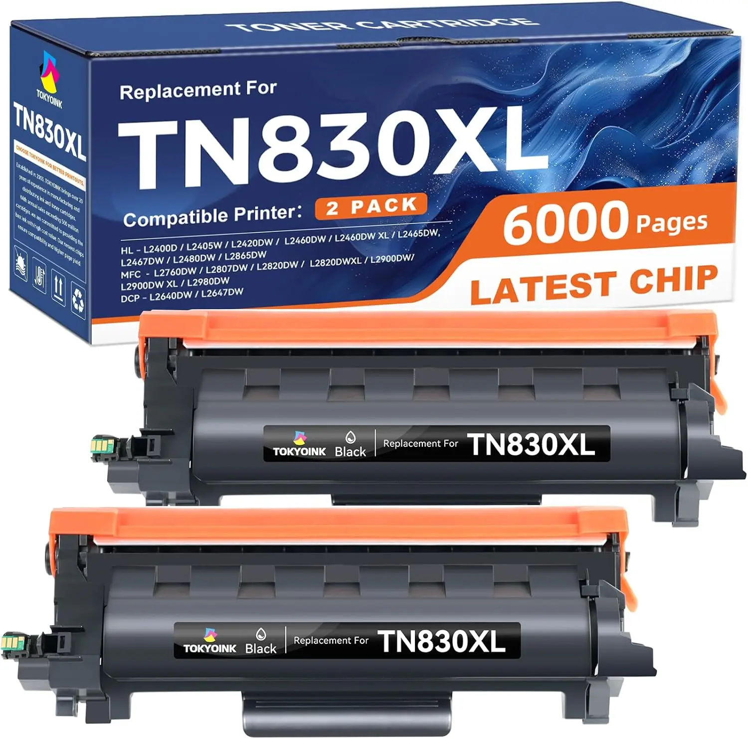 Compatible TN830XL Toner Cartridge 2 Pack Black for Brother Printers High Yield
Compatible TN830XL Toner Cartridge 2 Pack Black for Brother Printers High Yield