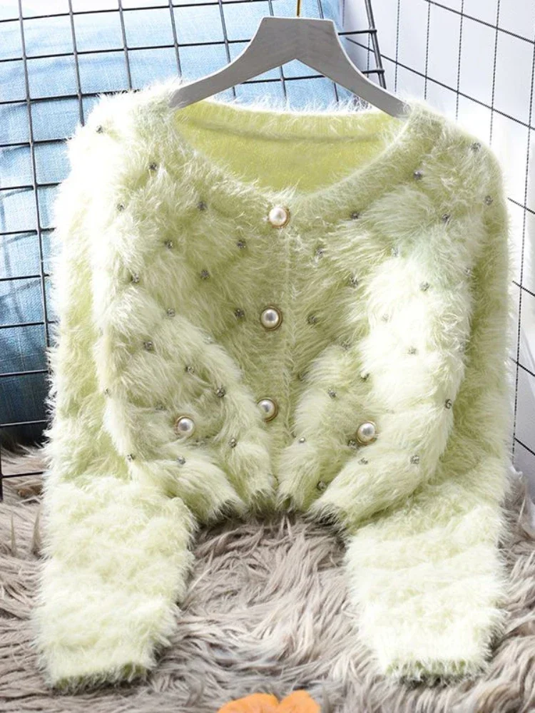 Small Fragrance Cardigan Heavy Beading Single Breasted Solid Color Crop Tops All Match Sweaters Casual Sweet Women's Clothing
Small Fragrance Cardigan Heavy Beading Single Breasted Solid Color Crop Tops All Match Sweaters Casual Sweet Women's Clothing